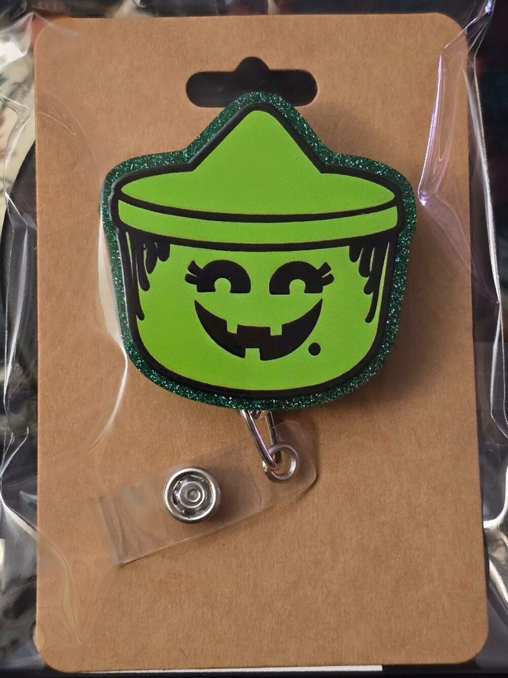 McDonald's Halloween Boo Bucket Novelty Acrylic Badge Reel